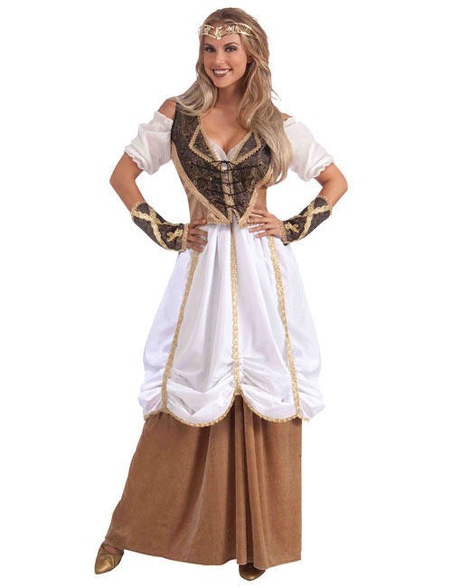 Srednjeveško krilo z volančki bež-belo