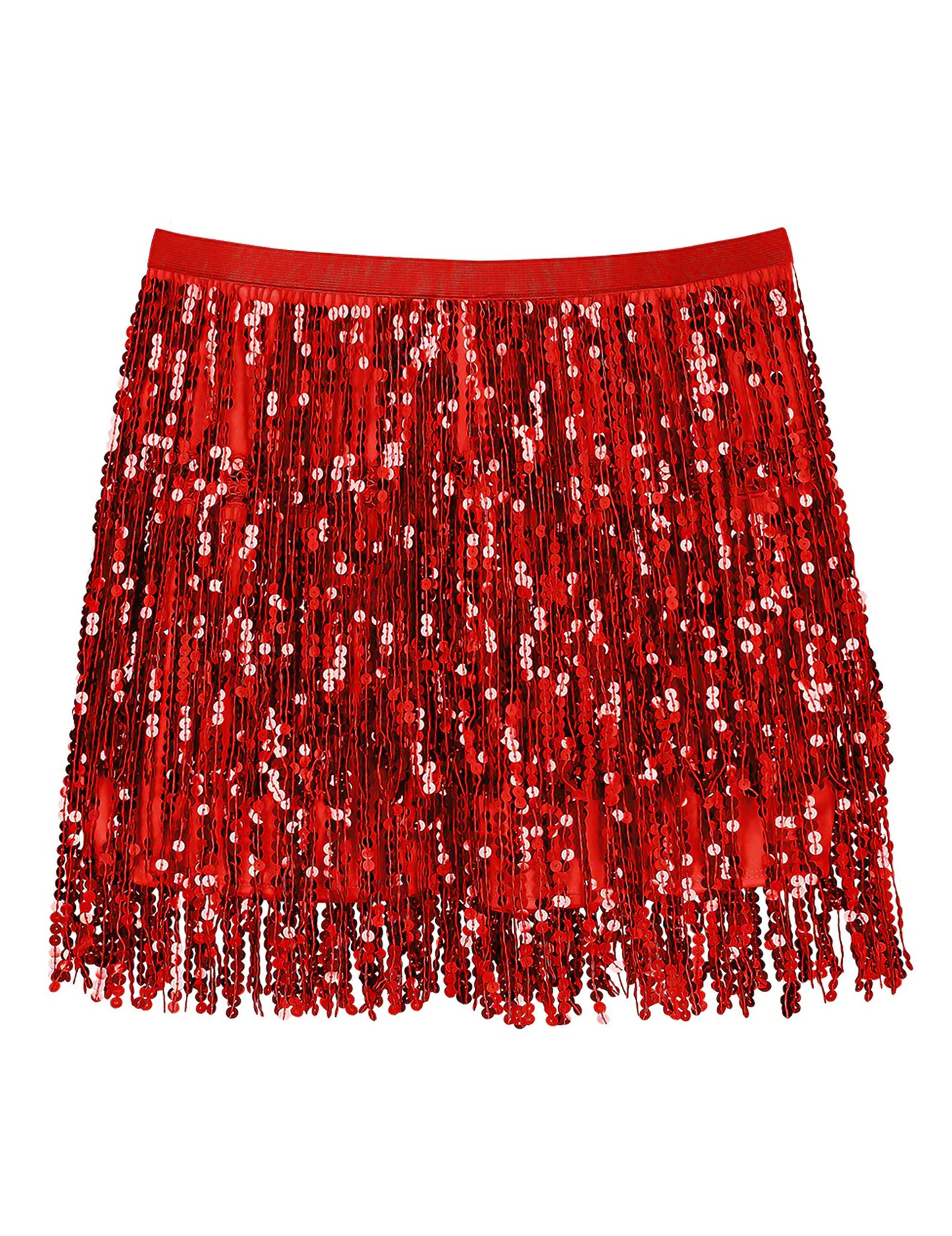 Rdeče bleščeče mini krilo za ženske