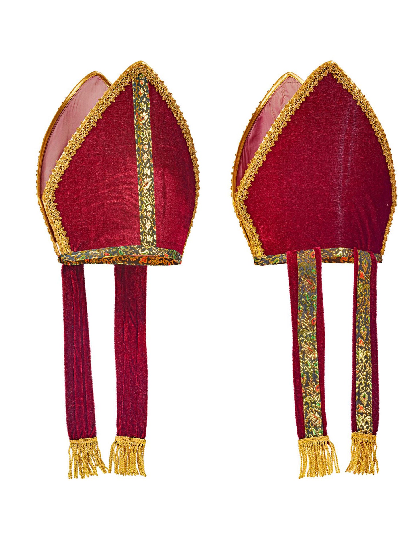 Vues de face et de dos de la Mitre Saint Nicolas pour adulte