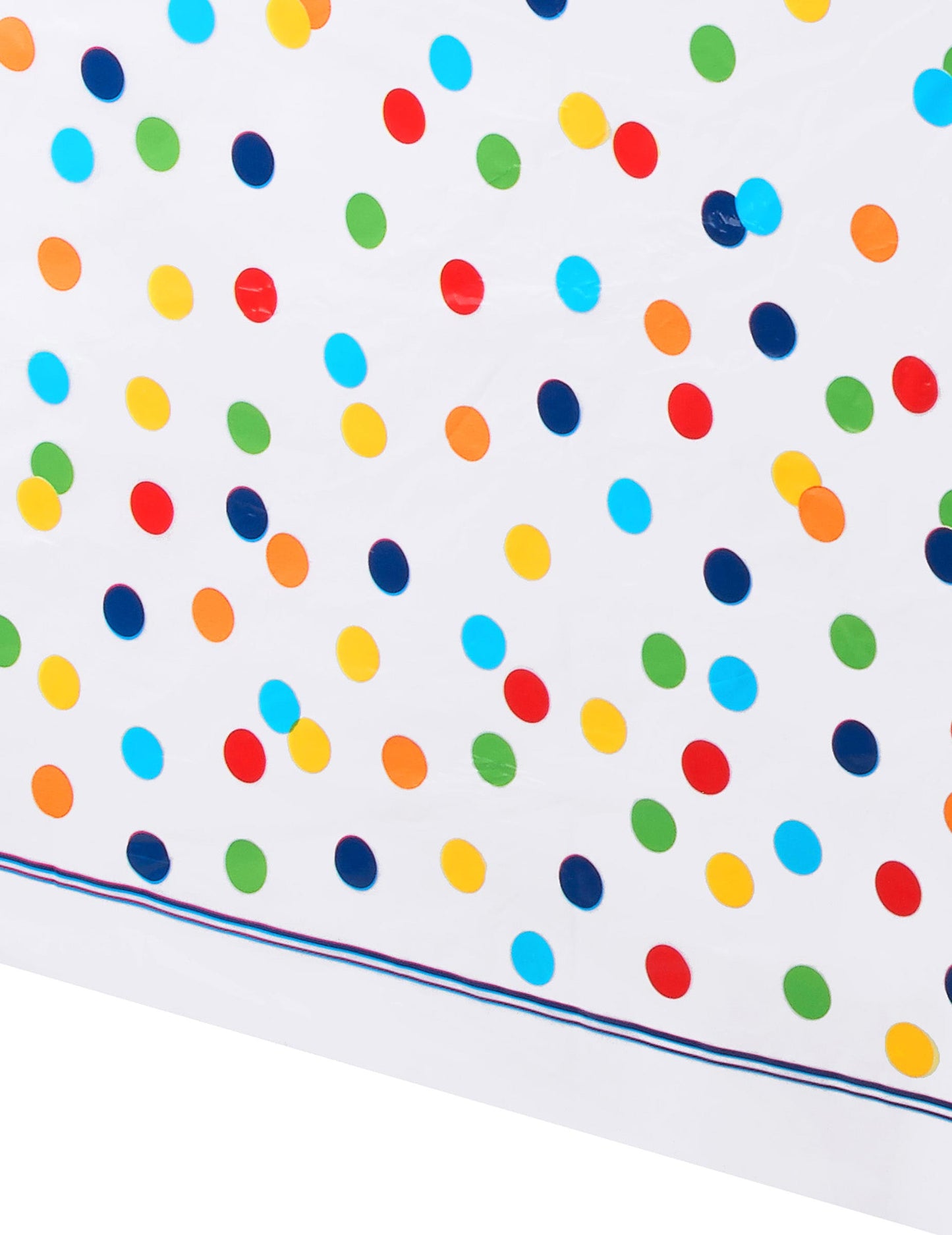 Plastična prtina happy birthday s pisanimi pikami 137 x 213 cm za zabavo