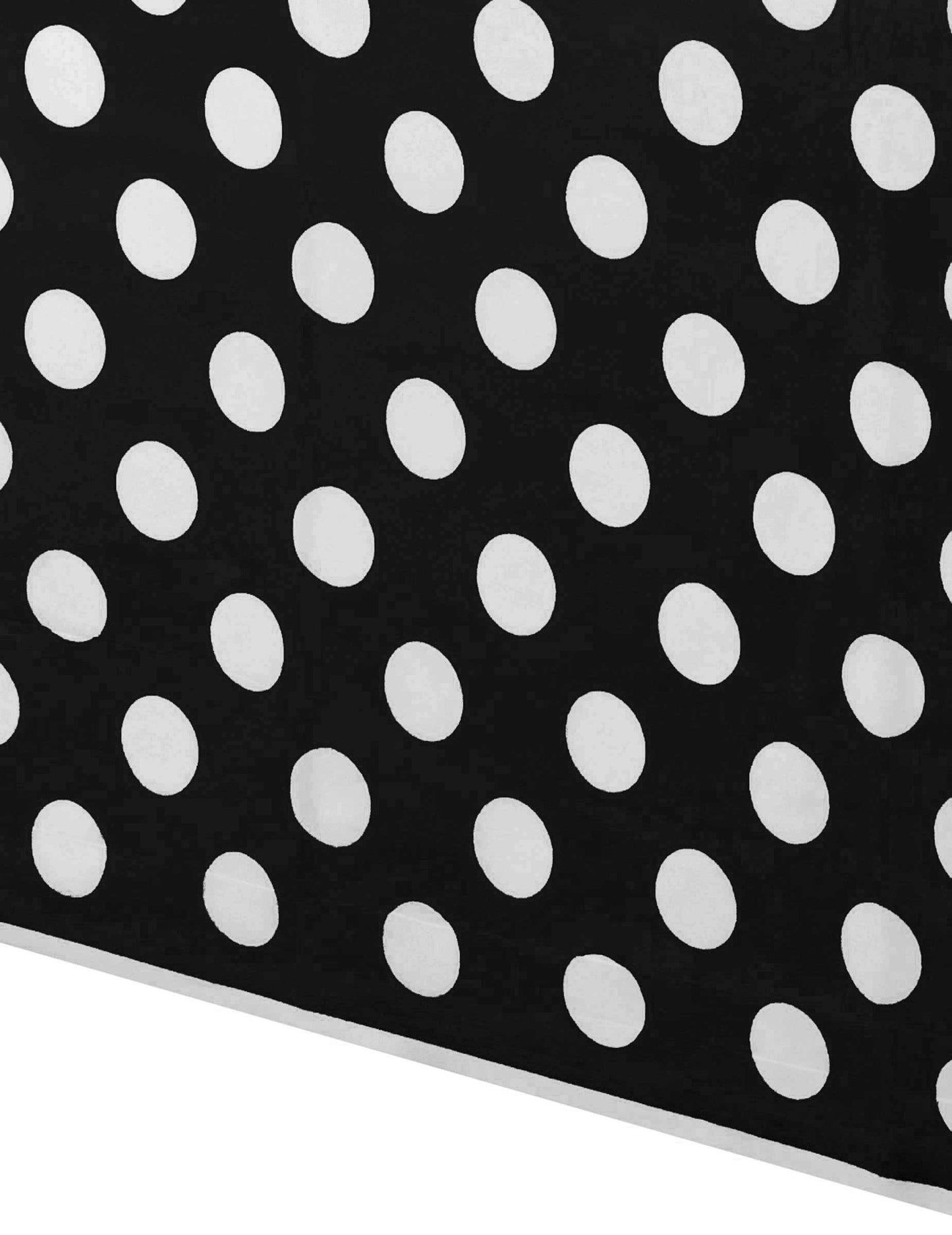 Črna plastična prt s belimi pikami, pravokotna 137 x 274 cm