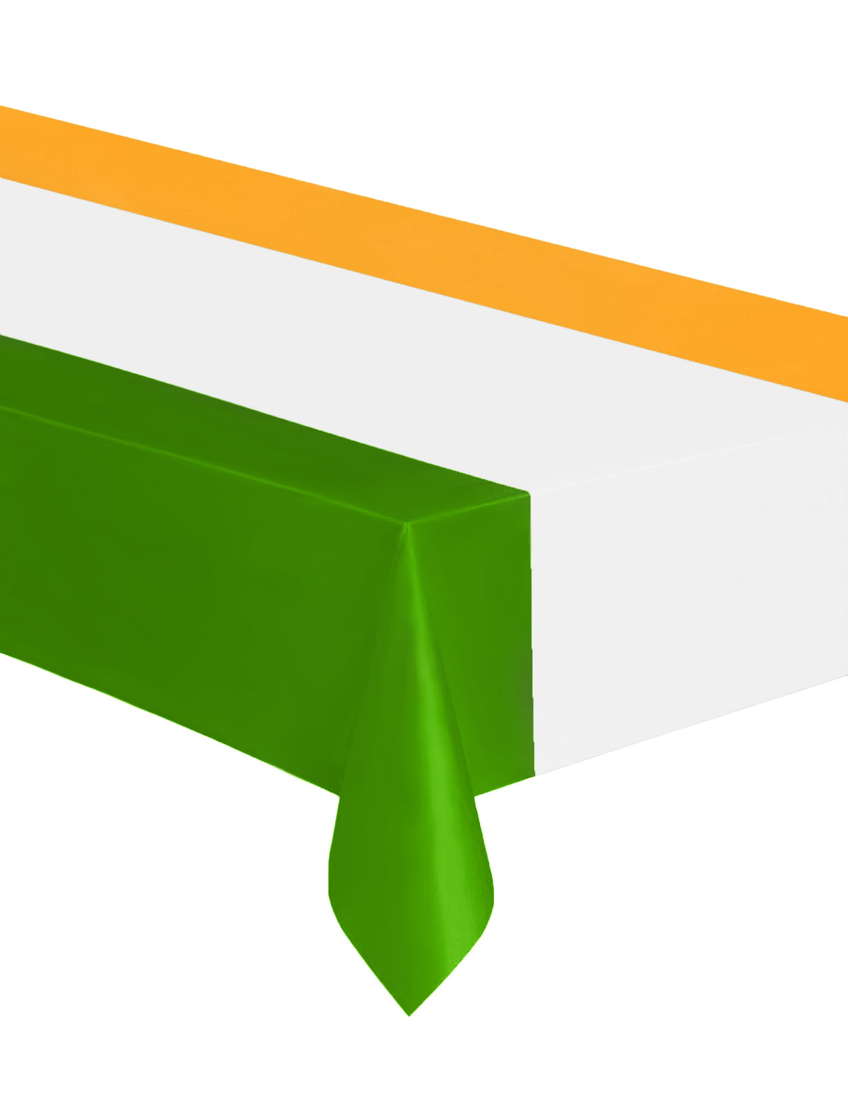 Plastični prt za sveti Patrik za irsko zabavo v zeleni, beli in oranžna