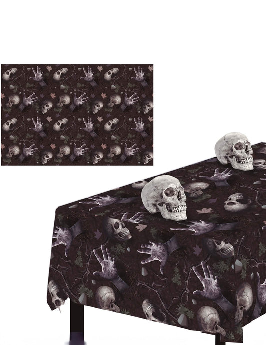 Détail de l'imprimé et de la mise en situation de la nappe revenants du cimetière