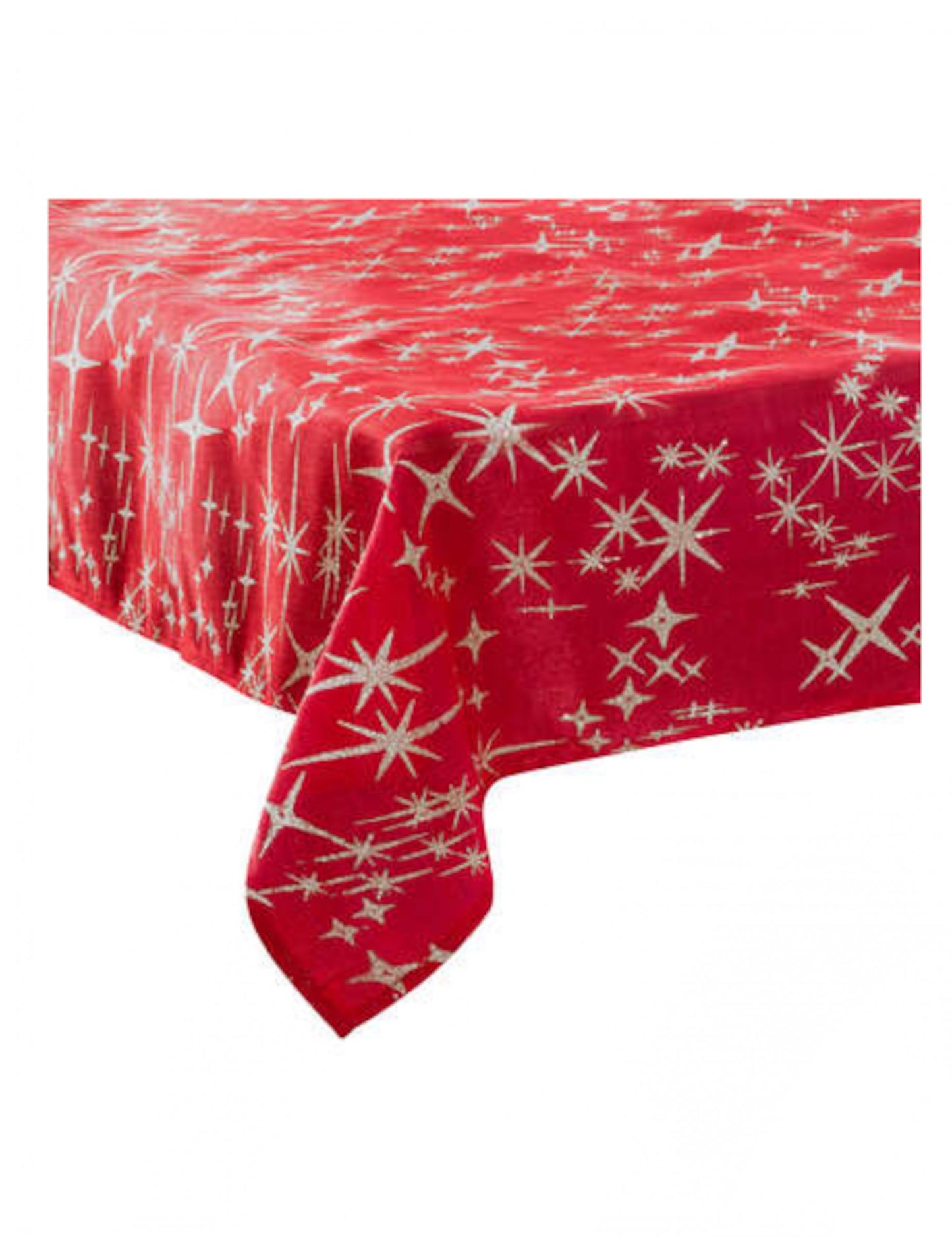 Rdeč in srebrn prt 140 x 240 cm Božične zvezde