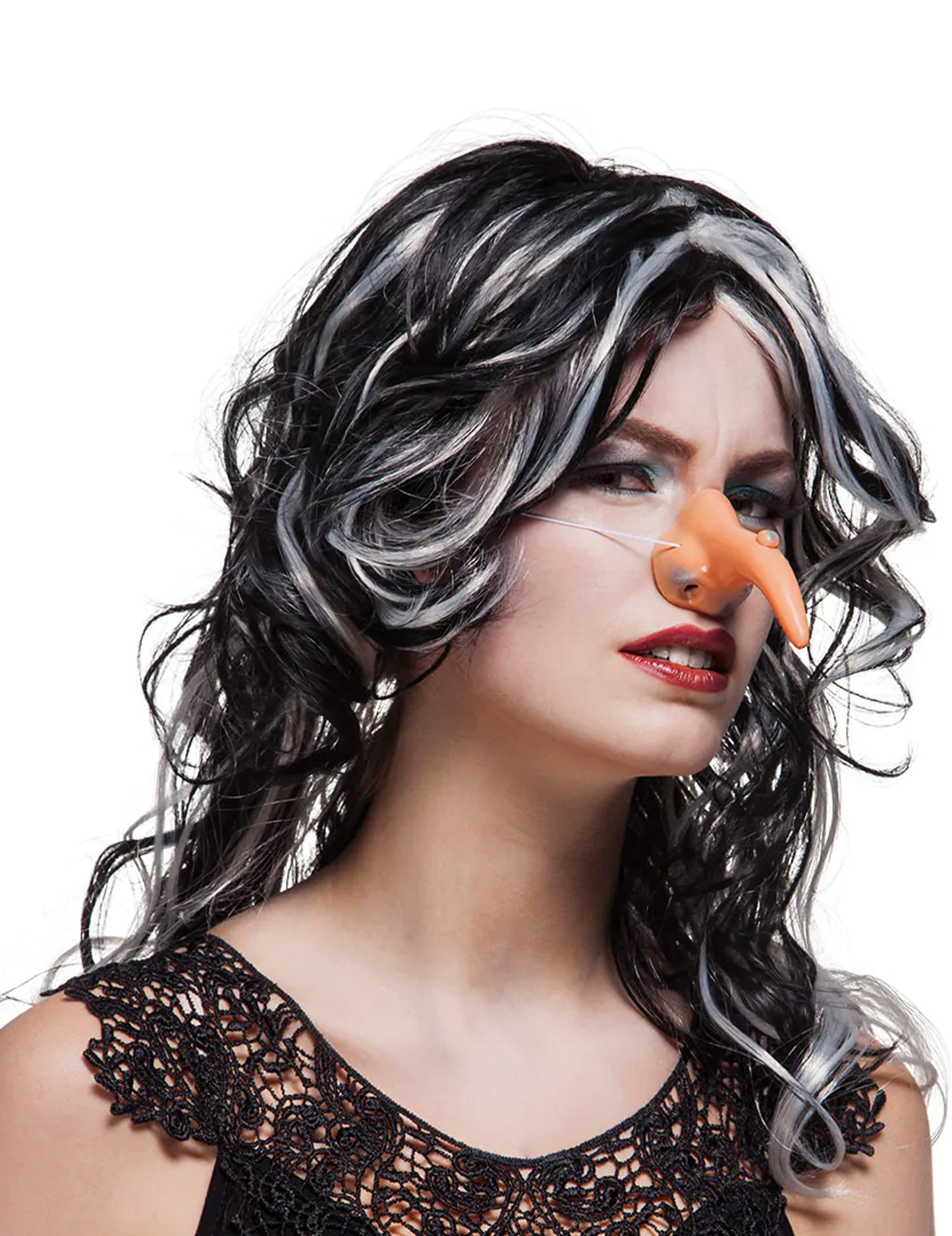 Nez crochu de sorcière pour adulte beige avec verrue