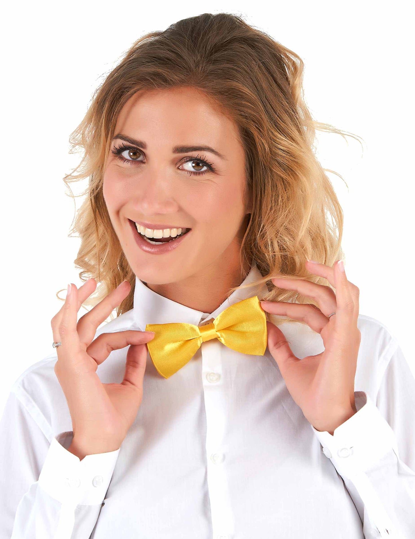 Odrasla satenasta rumena kravata