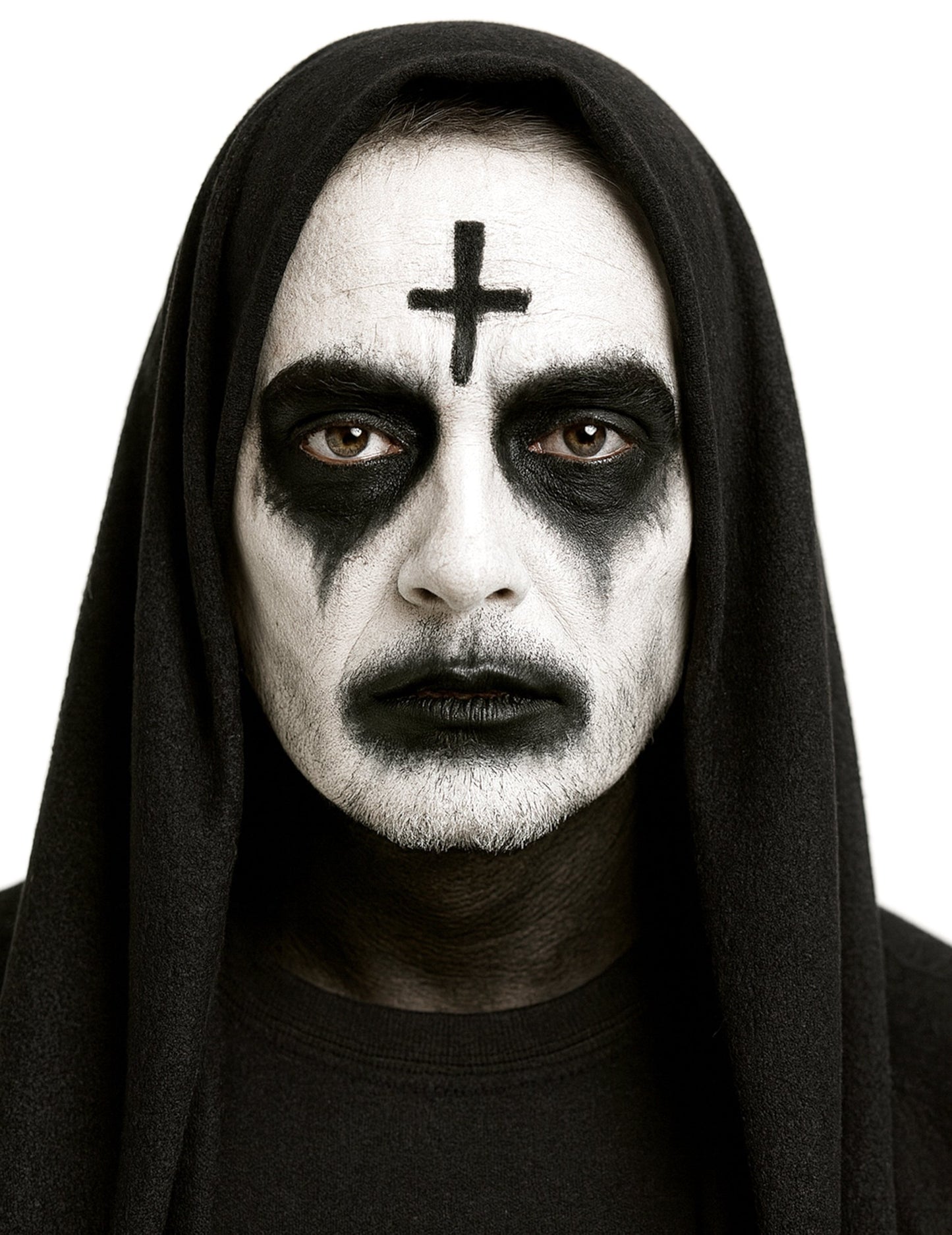 Črno -bela paleta ličil za noč čarovnic