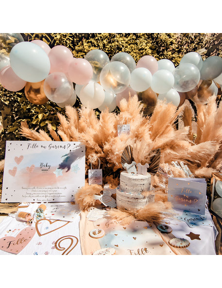 Girl ali Boy igralna plošča z roza in modrimi nalepkami 56 x 43 cm