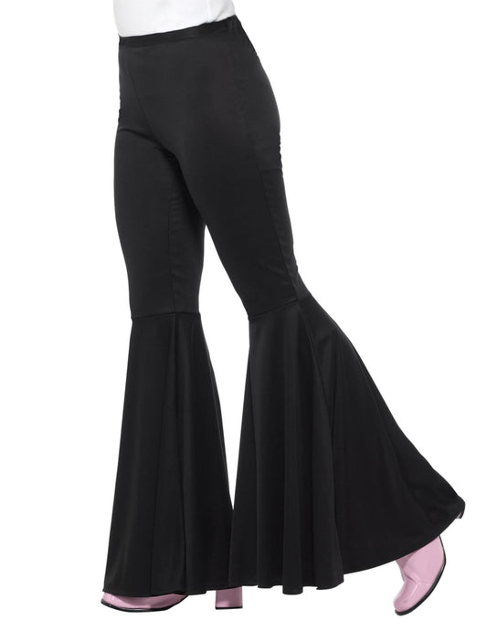 Vue de profil du pantalon pattes d'éléphant disco