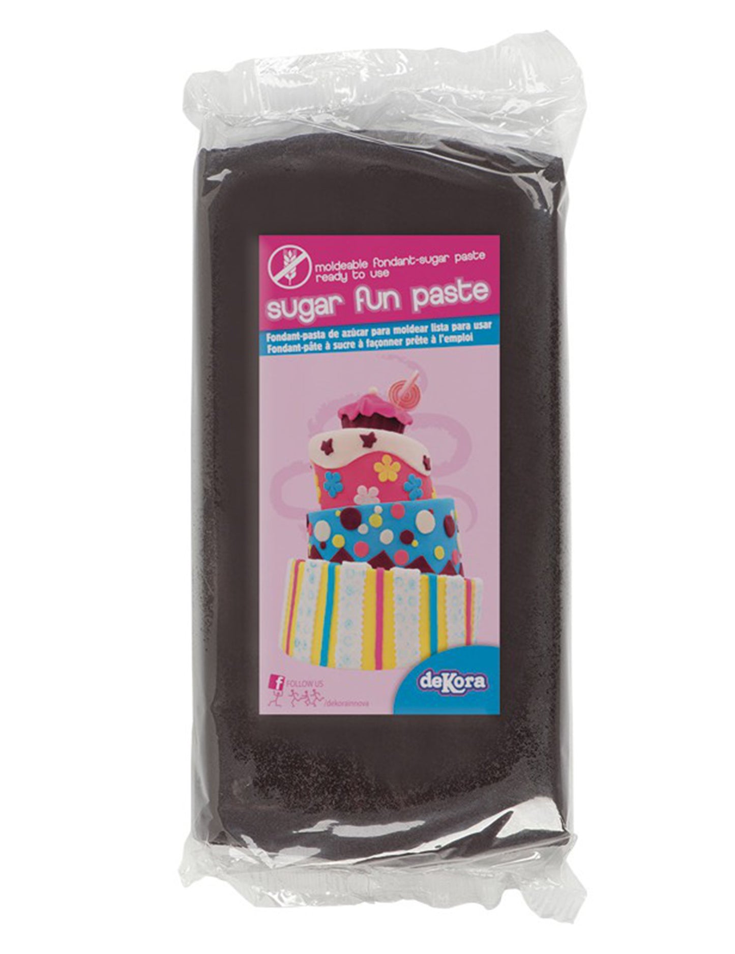 Pâte à sucre sans gluten noire prête à l'emploi