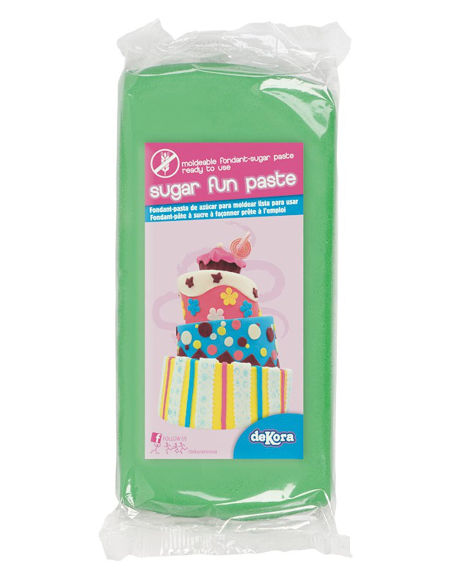 Pâte à sucre sans gluten verte prête à l'emploi