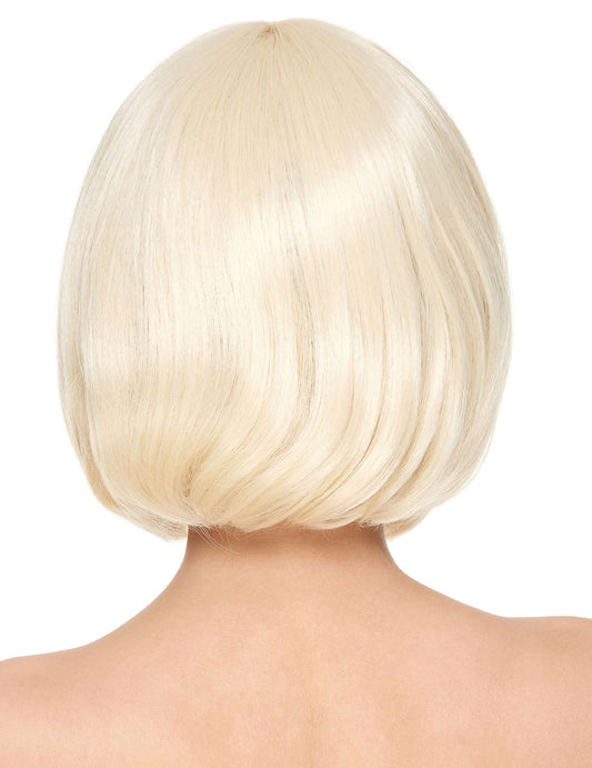 Perruque luxe blonde carré court avec frange femme