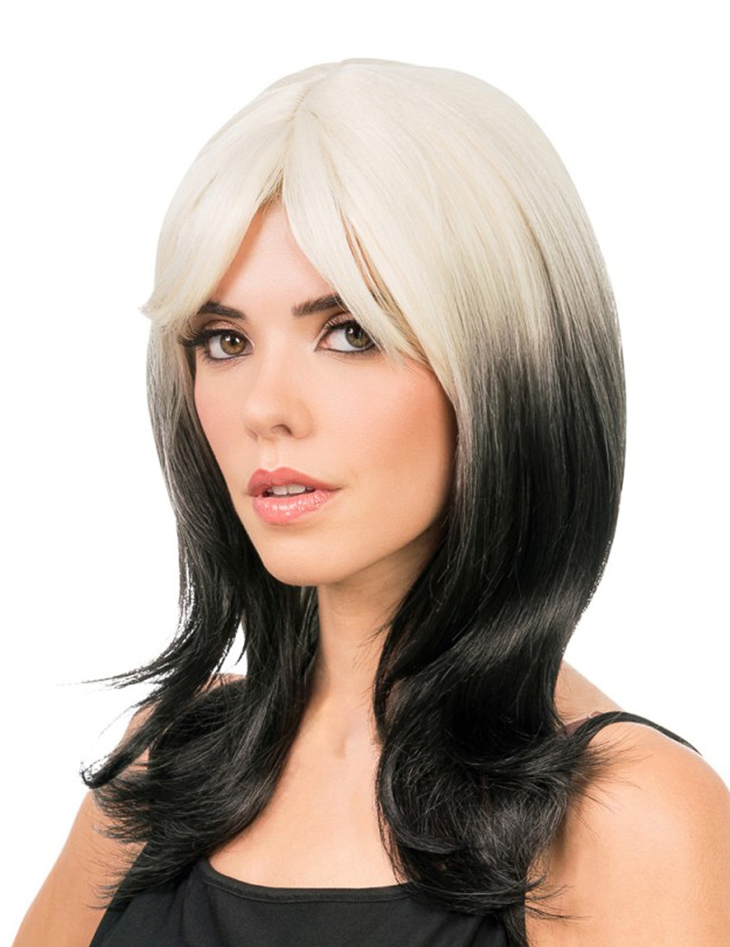 Perruque tie and dye noir et blanc adulte