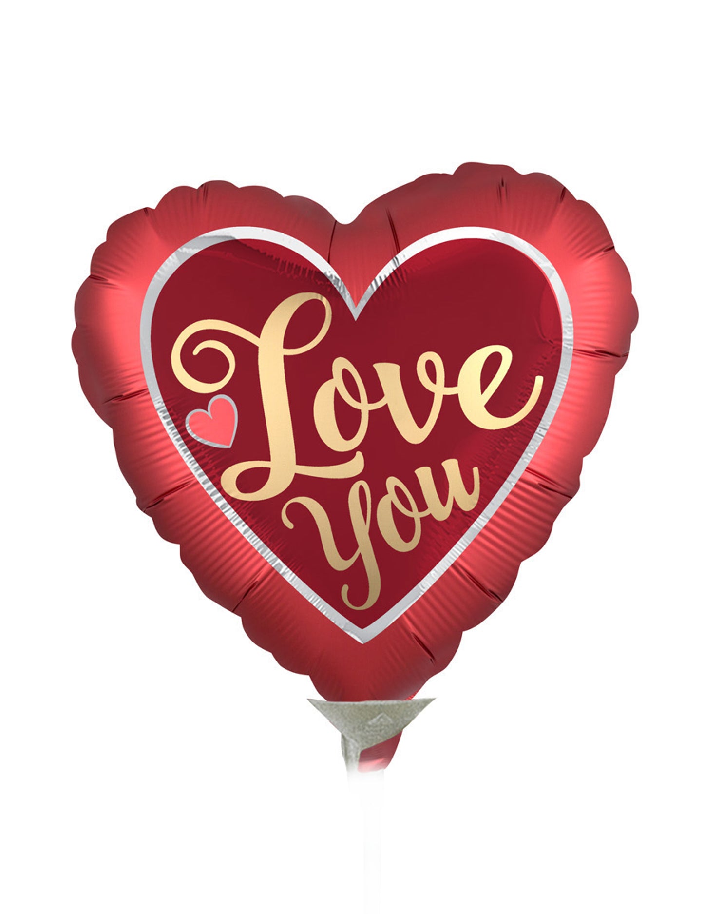 Petit ballon aluminium cœur love you 23 cm rouge et doré