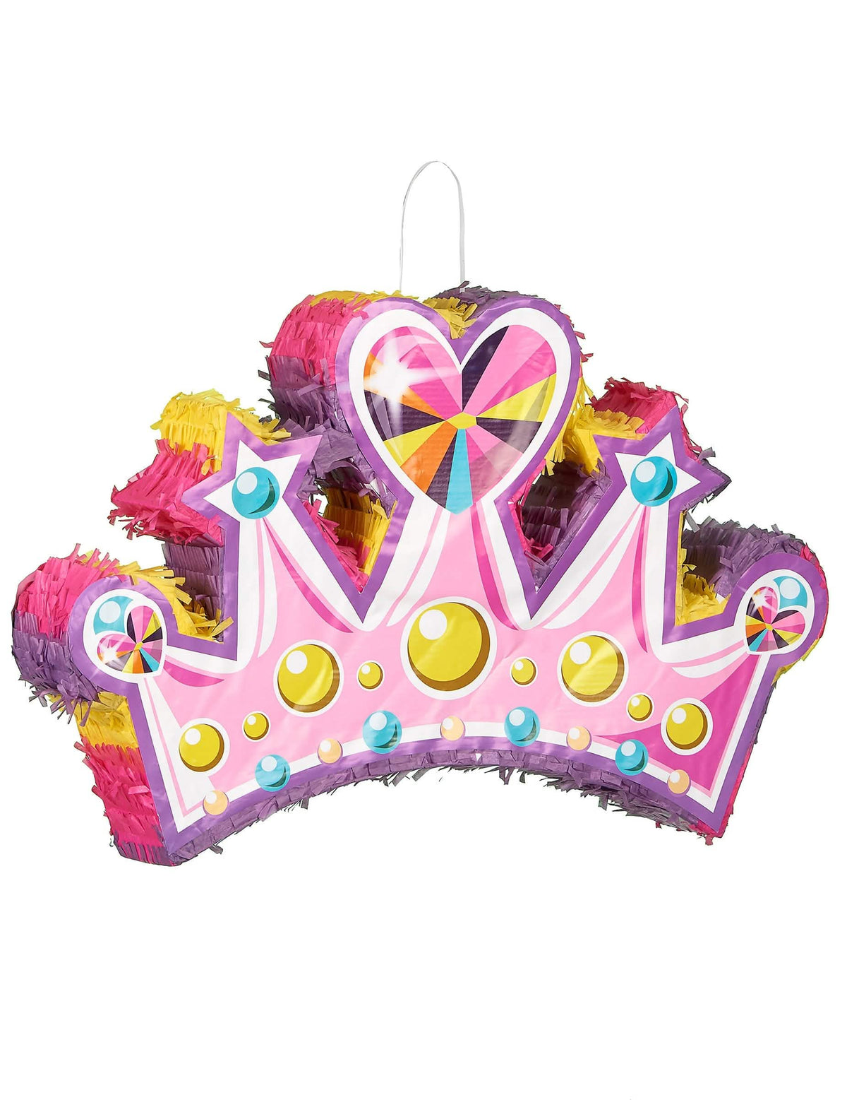 Piñata princese diadema za otroke roza in vijolična z vzorci src in zvezd