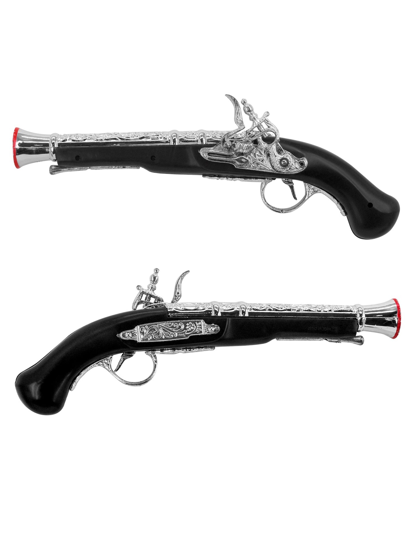 Črna plastična piratska pištola 34 cm