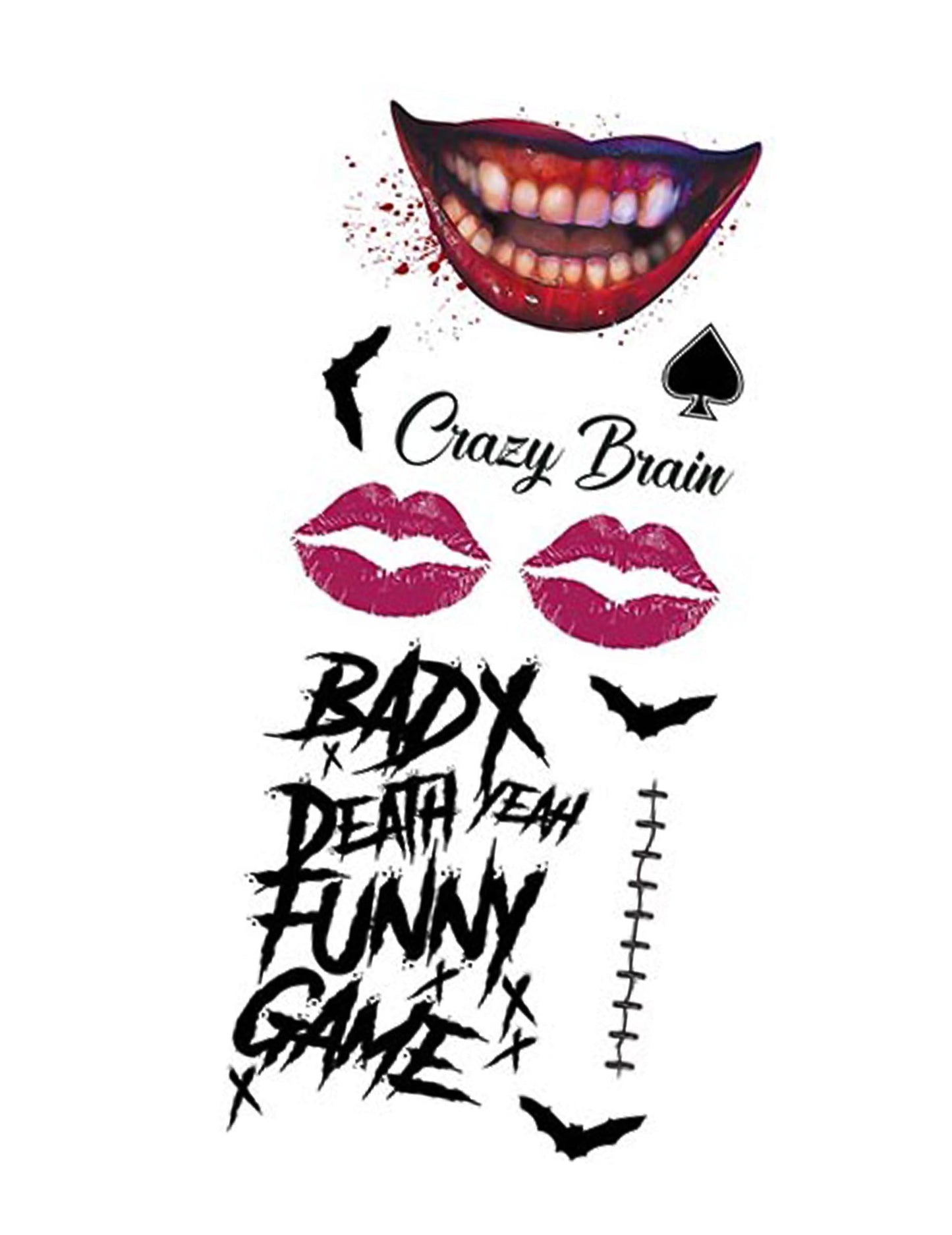 Maleficent Jokerjeve tetovaže 30 x 14 cm