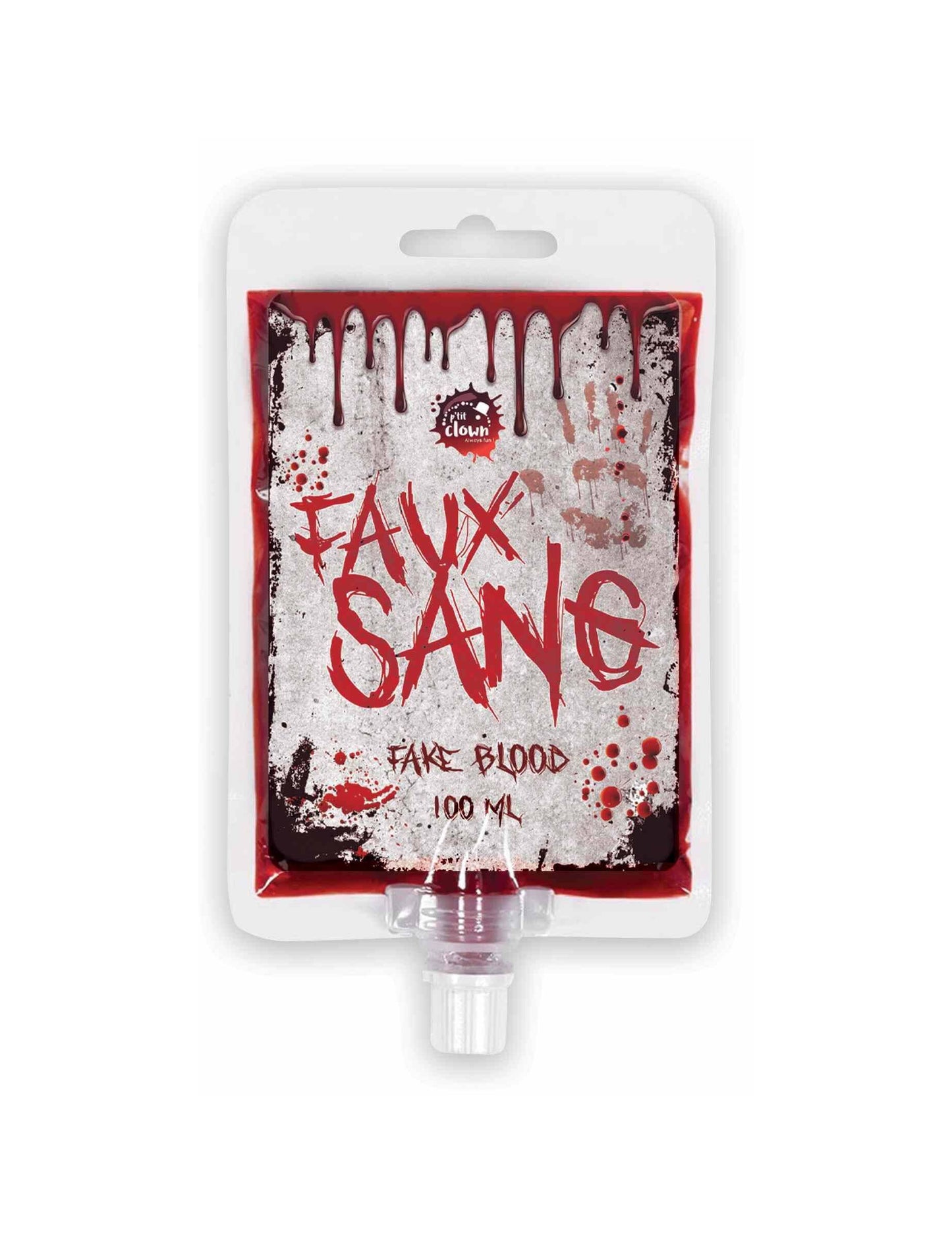 Poche de faux sang pour déguisement rouge 100 ml