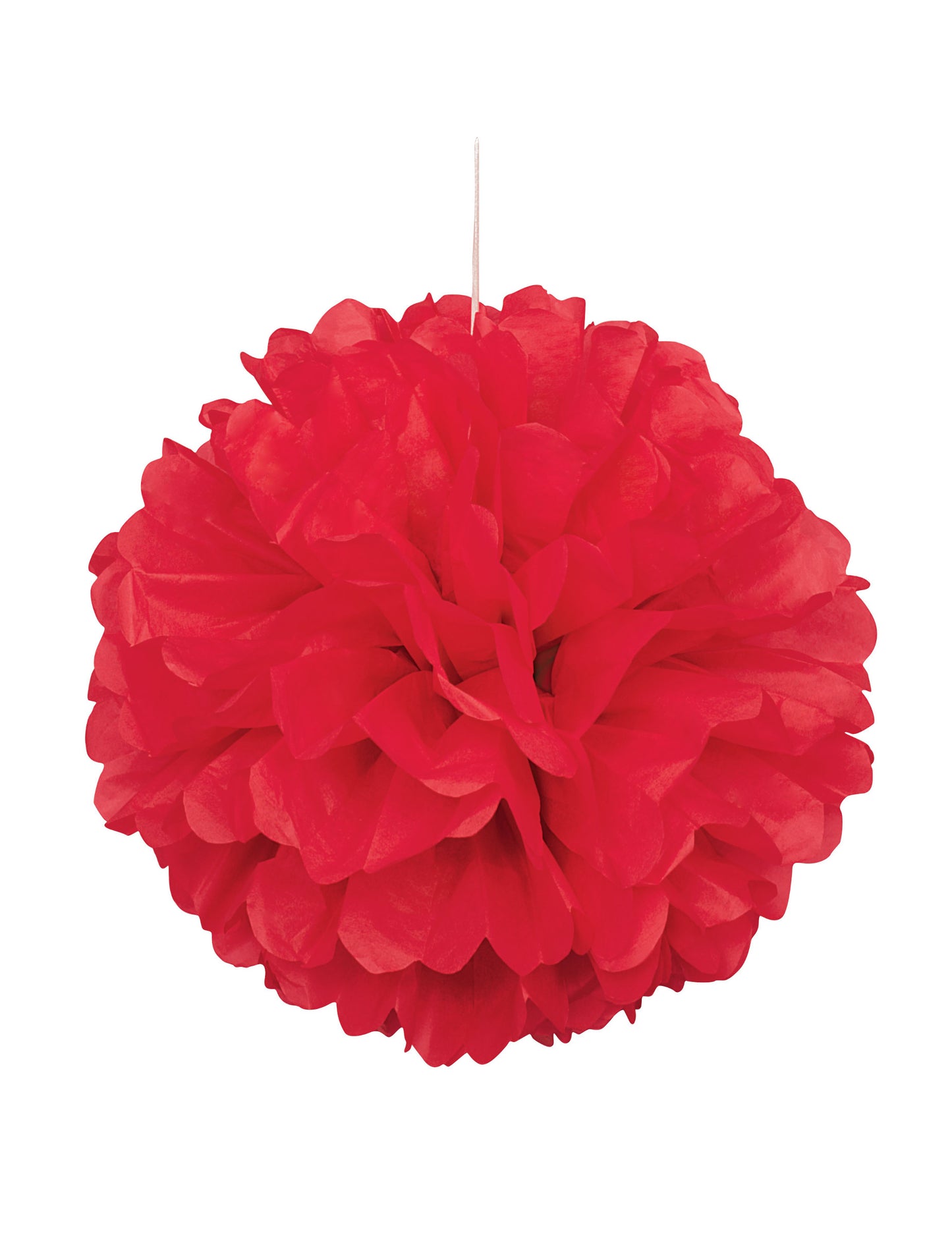 Pompon à suspendre en papier rouge