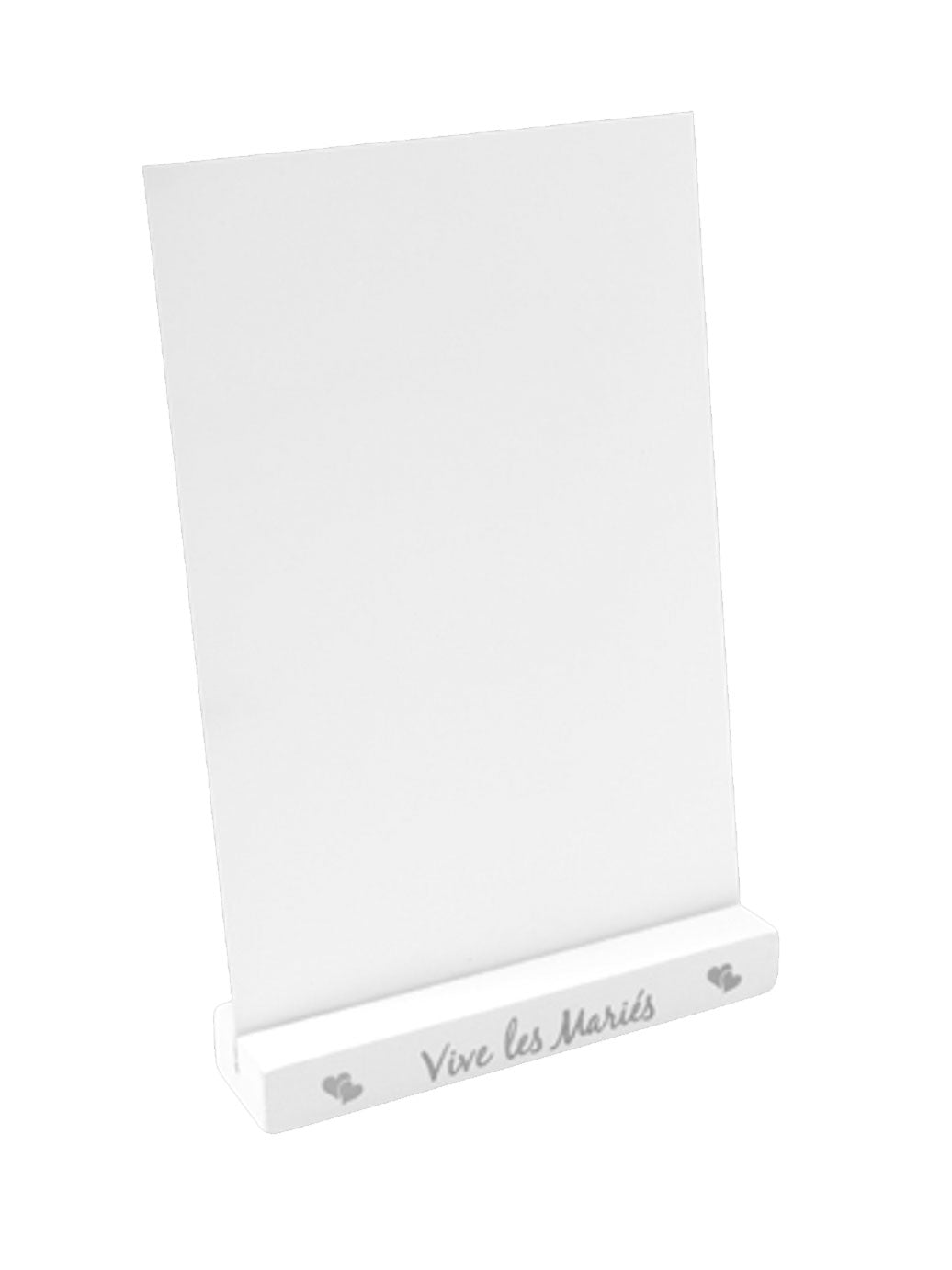 Lesen nosilec jedilnega lista, "Vive les mariés" (Naj živita mladoporočenca), srebrn in bel, 18 x 12 x 3 cm