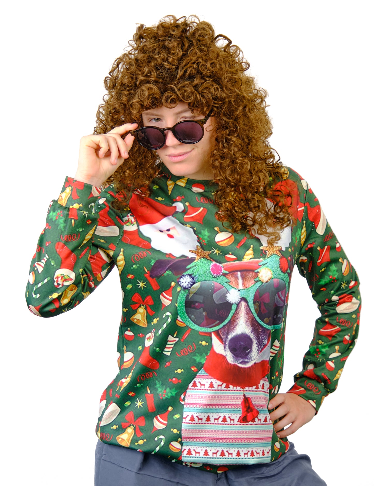 Odrasli pes natisnjen božični pulover