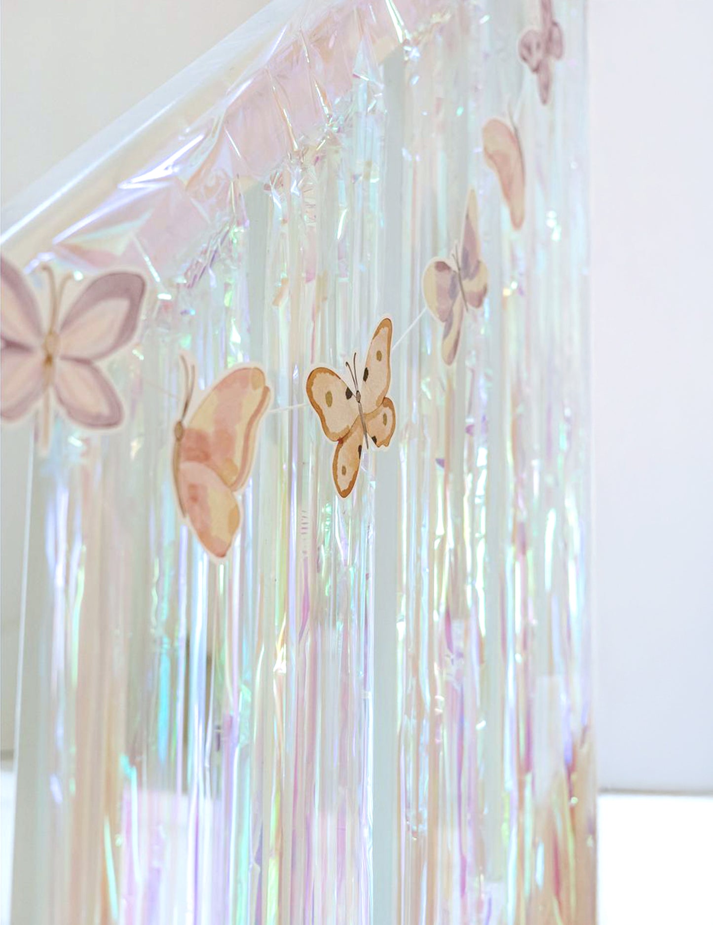 Mavrična lame zavesa na lepilni podlagi, 1 x 2 m, za praznično dekoracijo