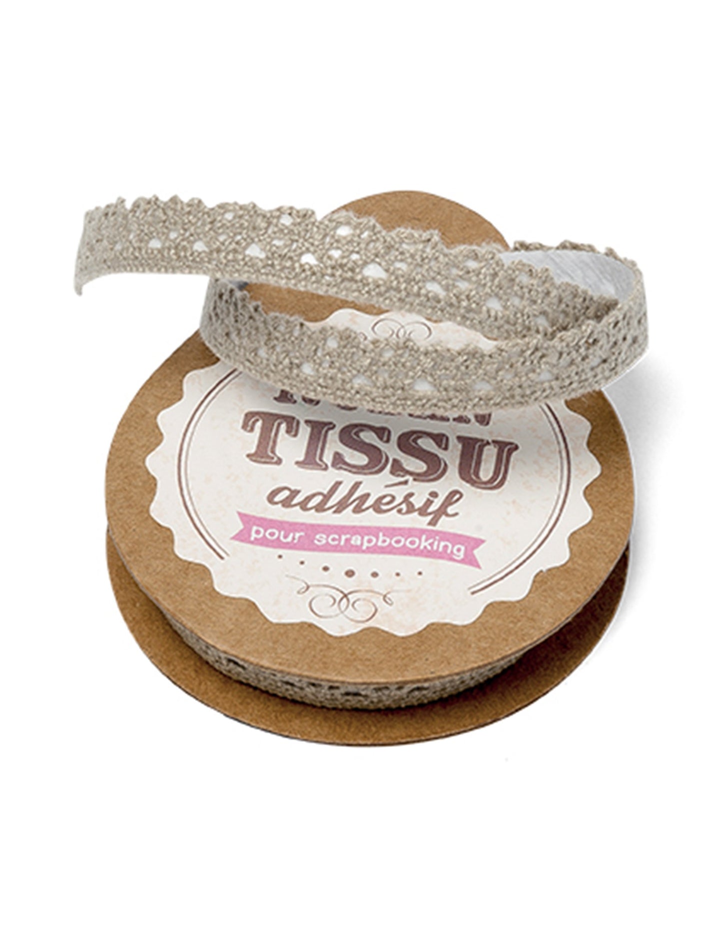 Lepilni trak za čipko v barvi taupe, 2 metra, za scrapbooking