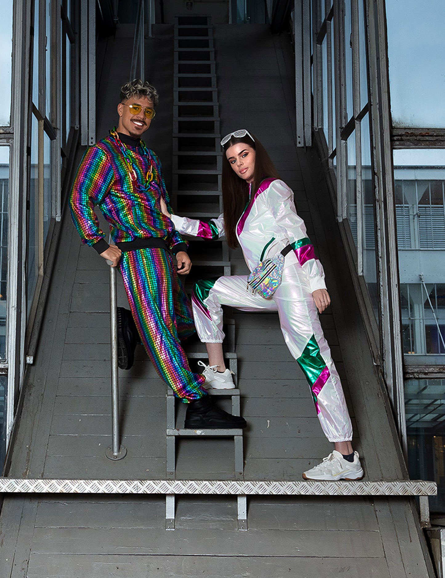 Srebrna holografska banana torba