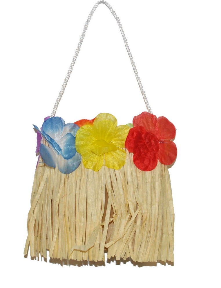 Bežna havajska rjava torba za odrasle z večbarvnimi cvetovi