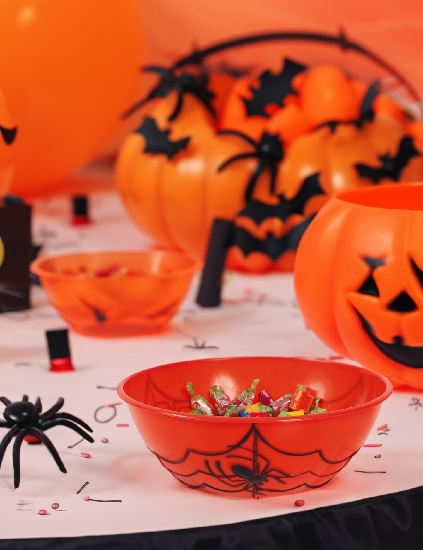 Halloween Orange Plastic Candy Bowl