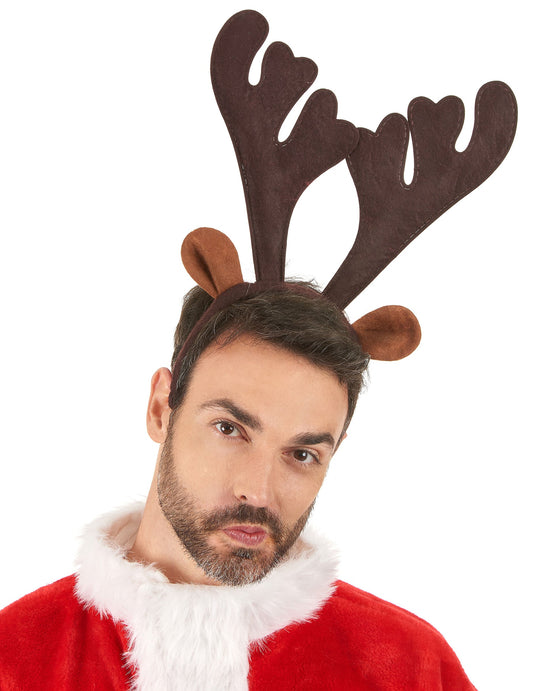Gros plan du serre-tête renne réaliste Noël