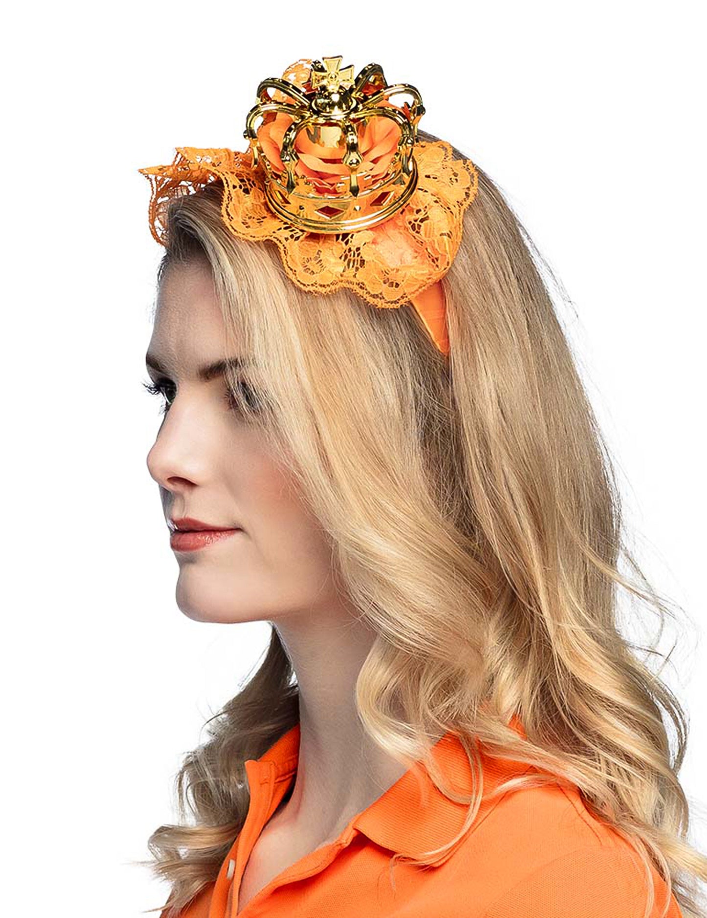 Serre-tête mini couronne orange adulte