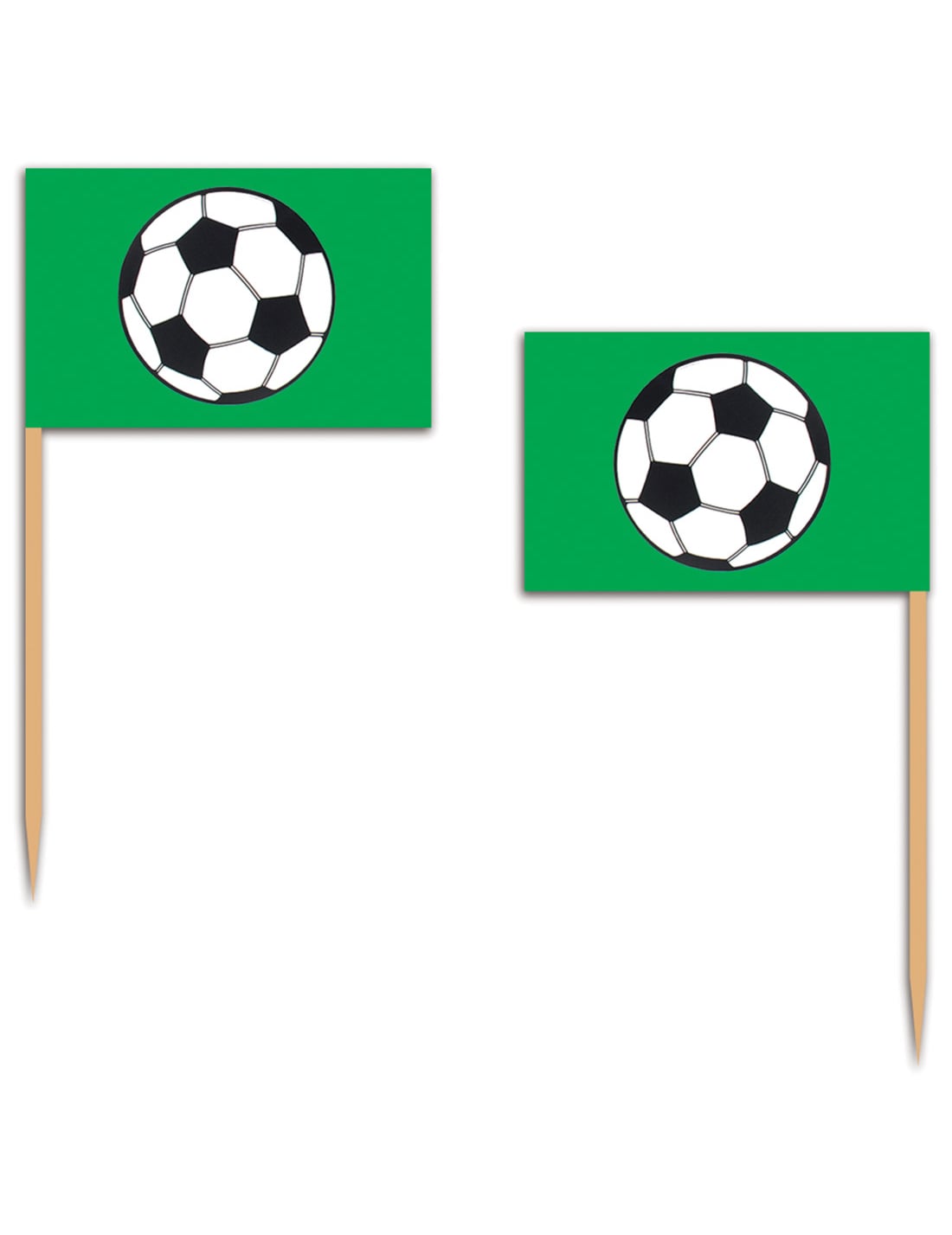 Pics en bois football pour décoration de fête verts