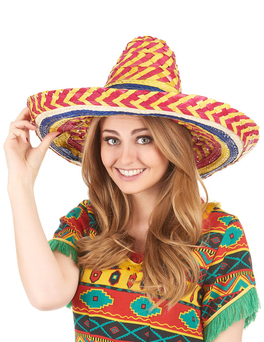 Vue de face du sombrero mexicain pour adulte