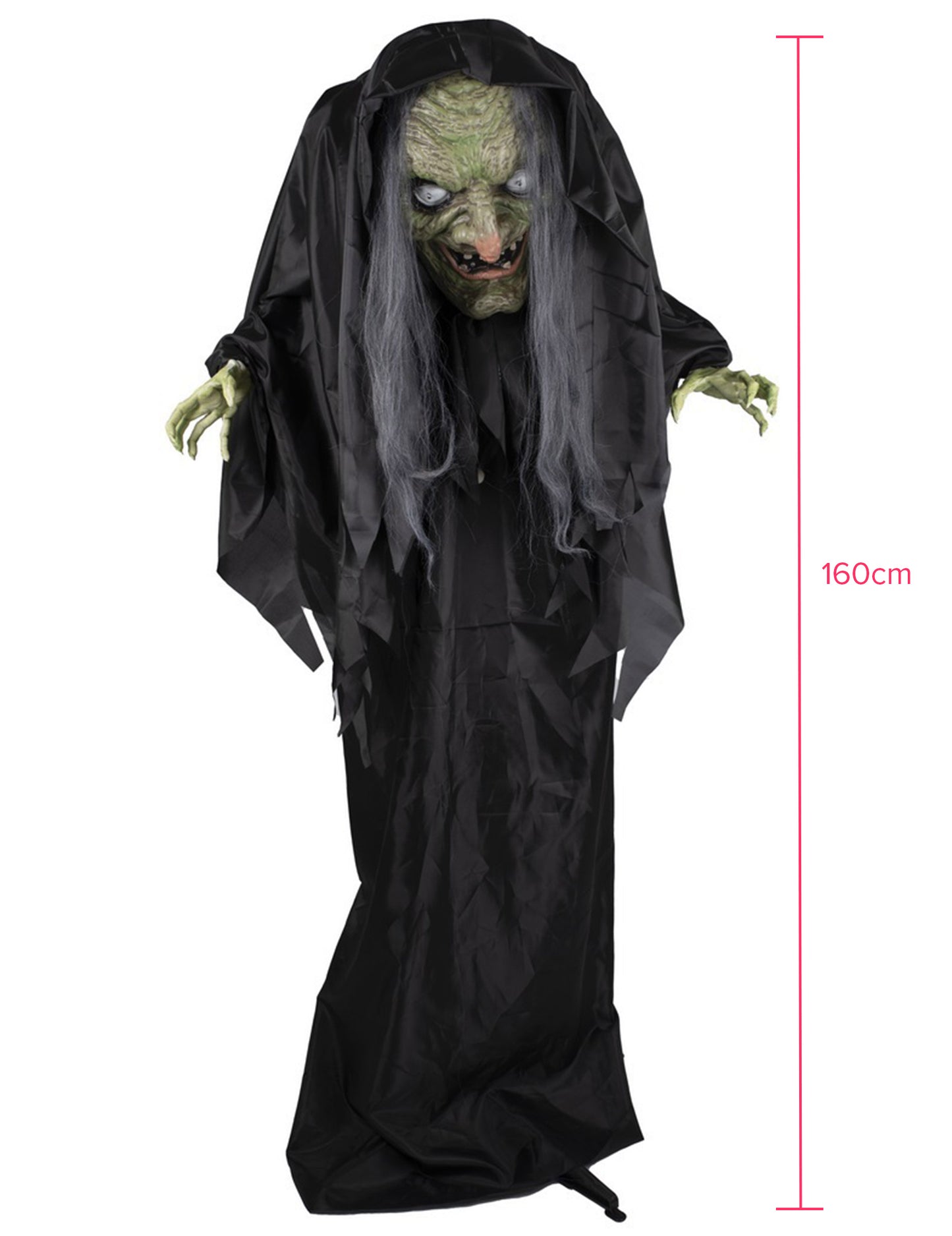 Hunchbacked čarovnica - animirana, zvok, svetla 160 cm