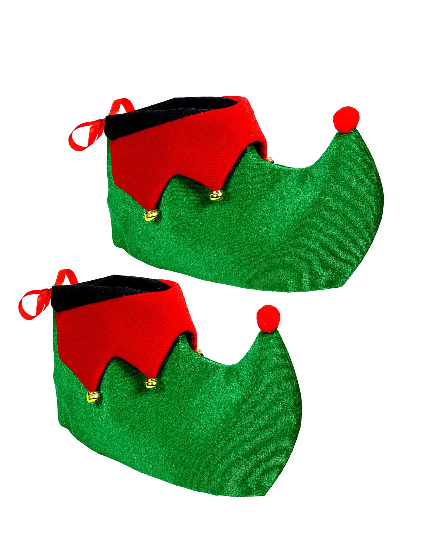 Vue de profil des sur-chaussures de lutin de Noël pour adulte