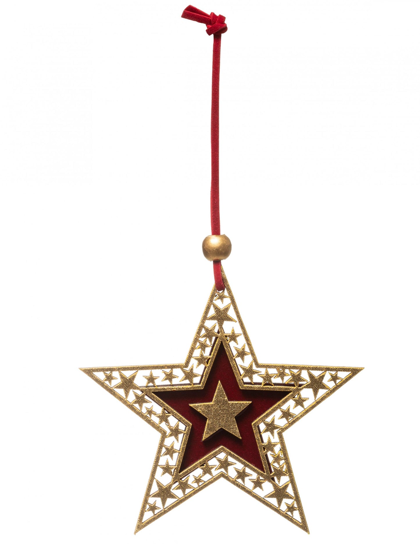 Zlati okrasek za božično drevo v obliki zvezde 10 cm