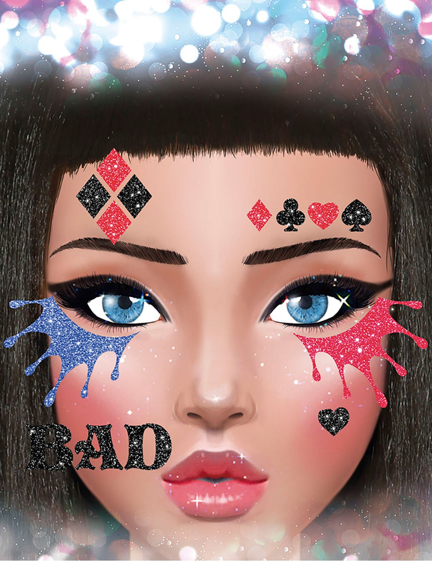 Maleficent Arlequin Glitter tetovaže