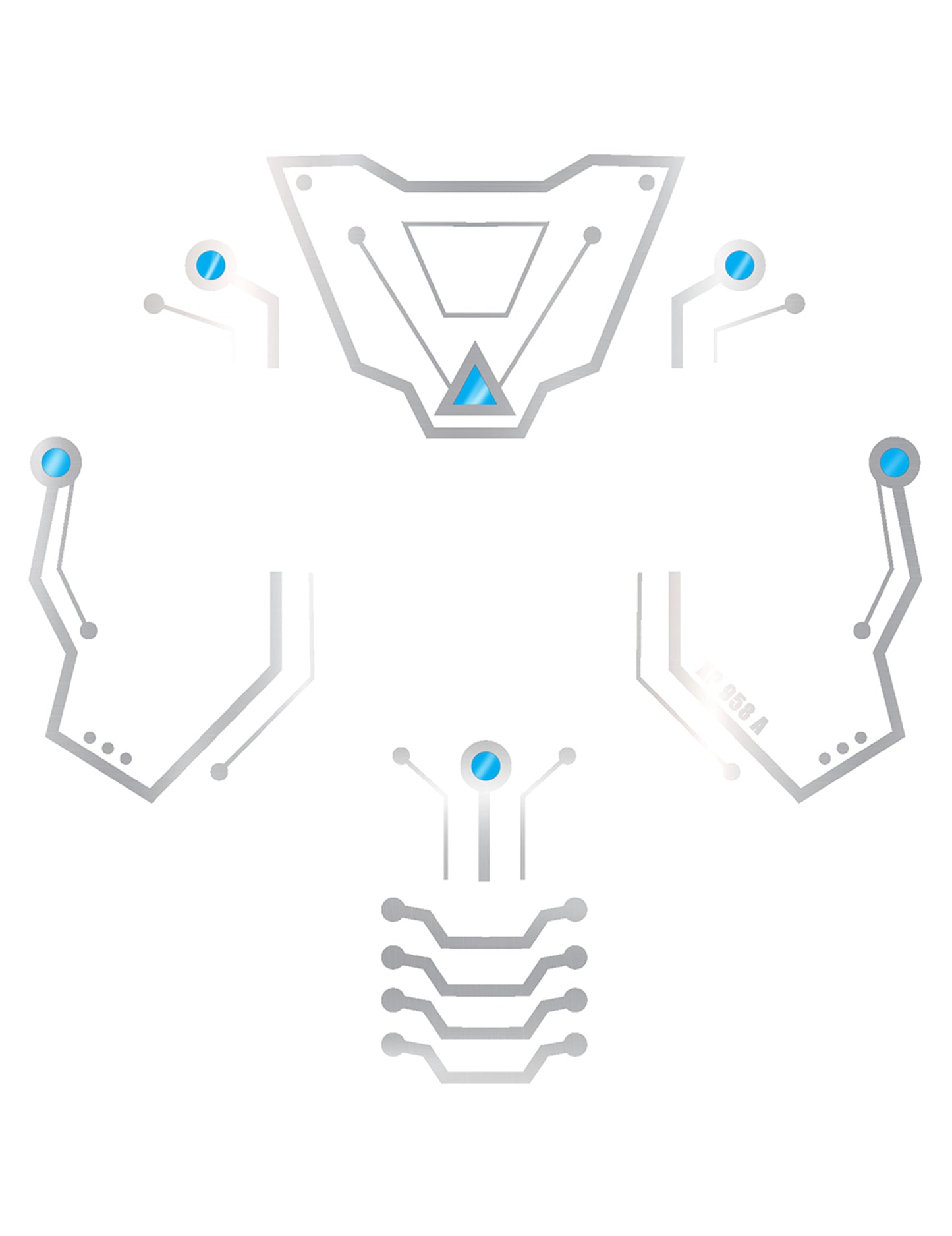 Futuristične tetovaže robotskega obraza