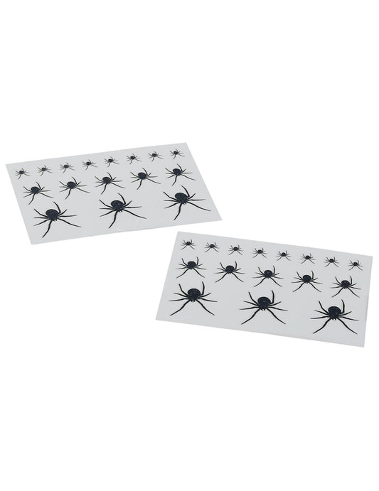 Détail des planches de motifs du tatouages temporaires araignées Halloween pour femme