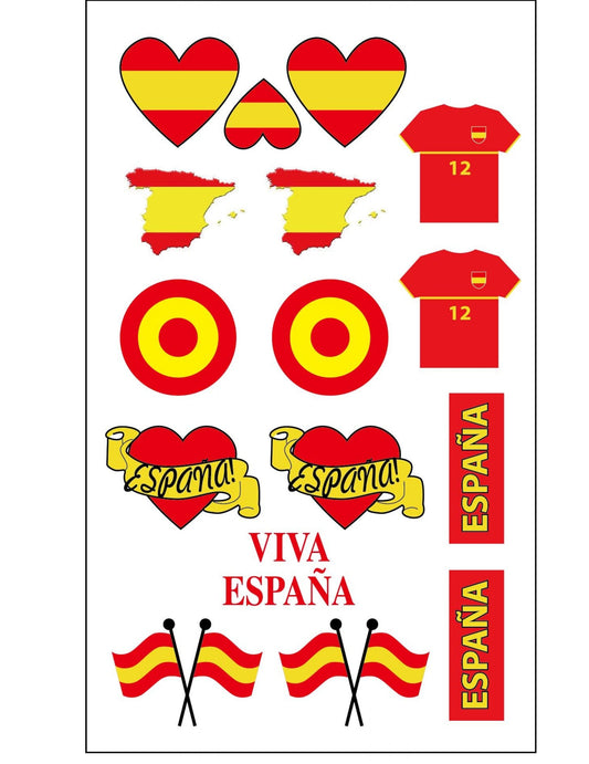 Tatouages temporaires supporter Espagne