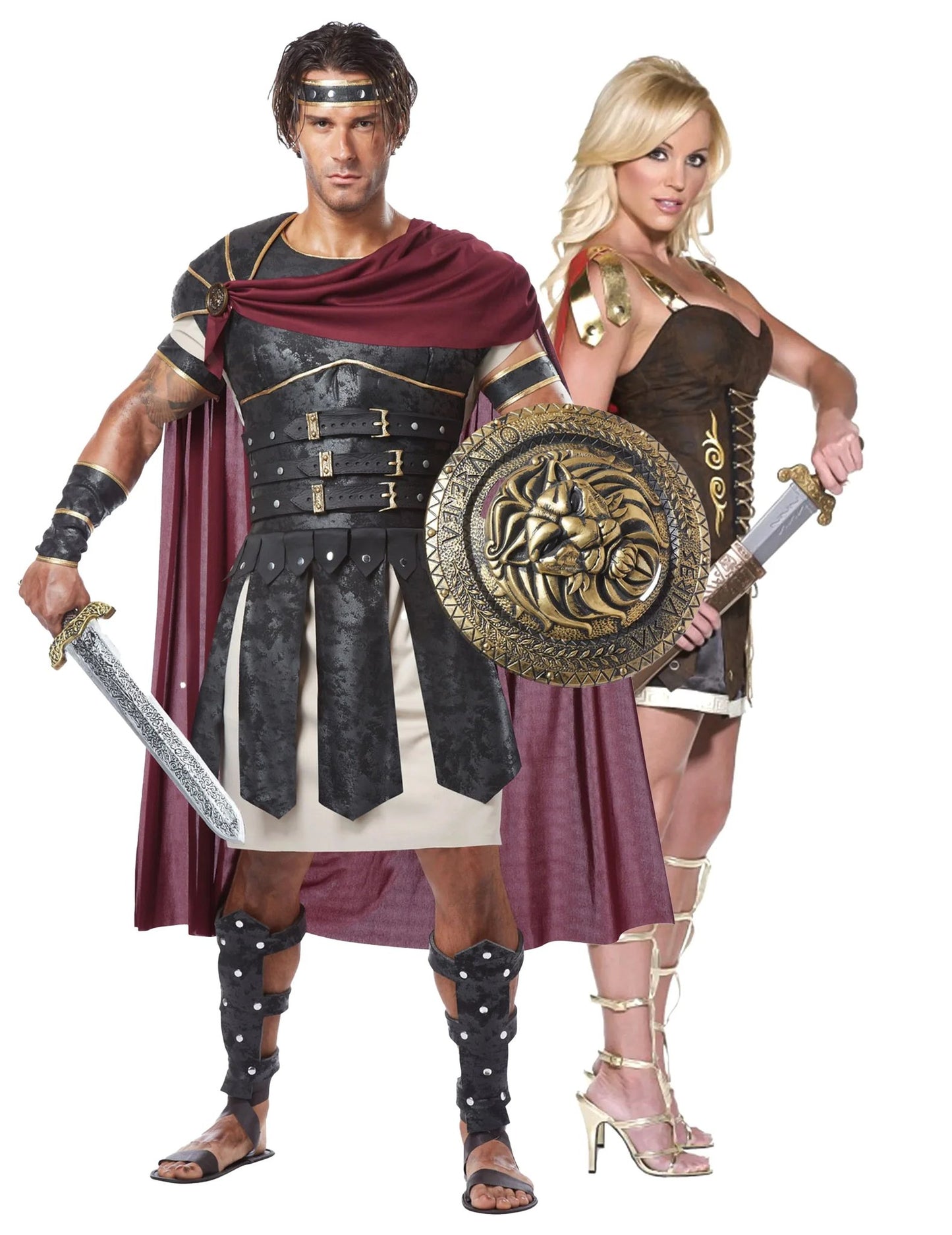 Odrasli pari kostum rimskega gladiatorja