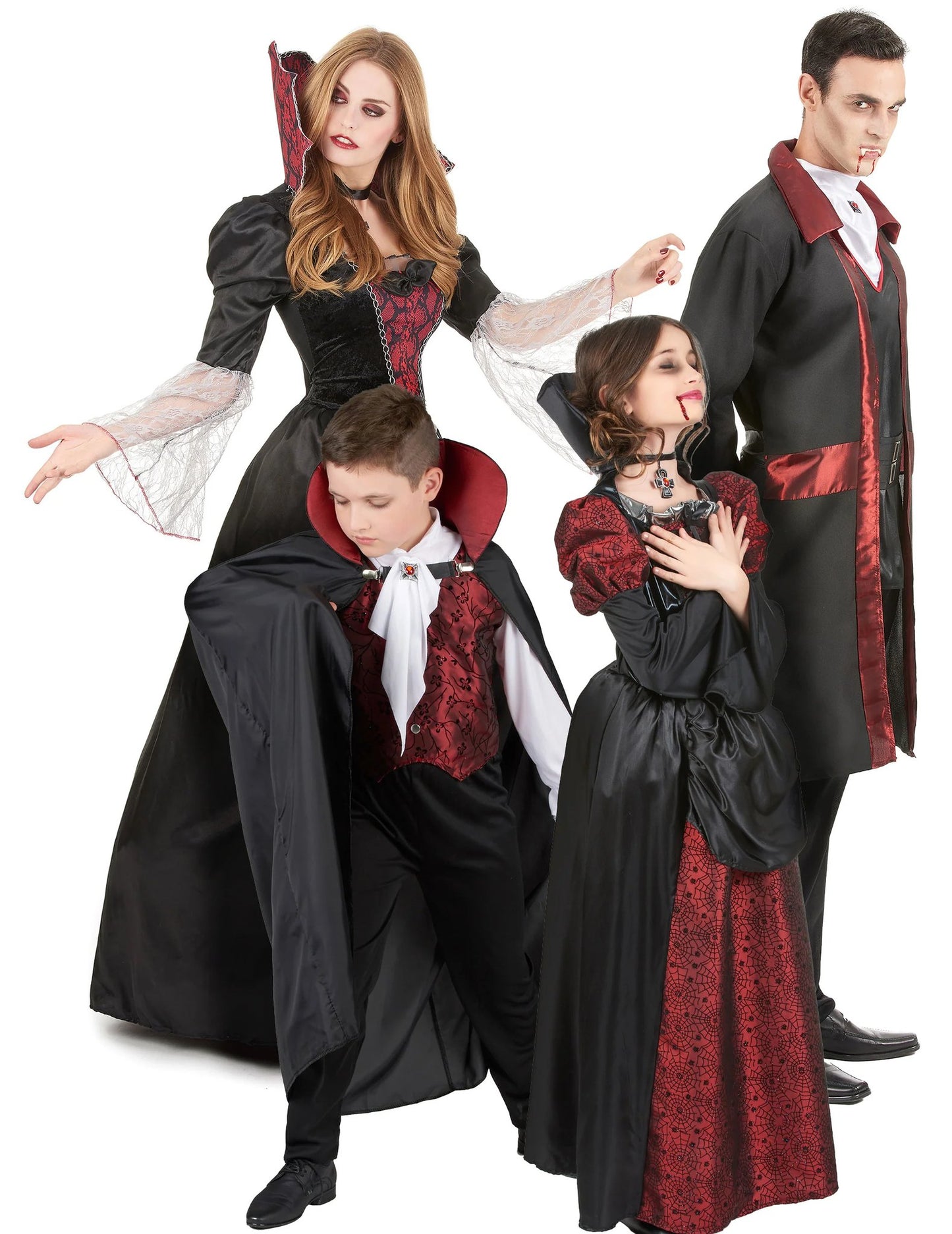 Družinski kostum baročnih vampirjev za noč čarovnic