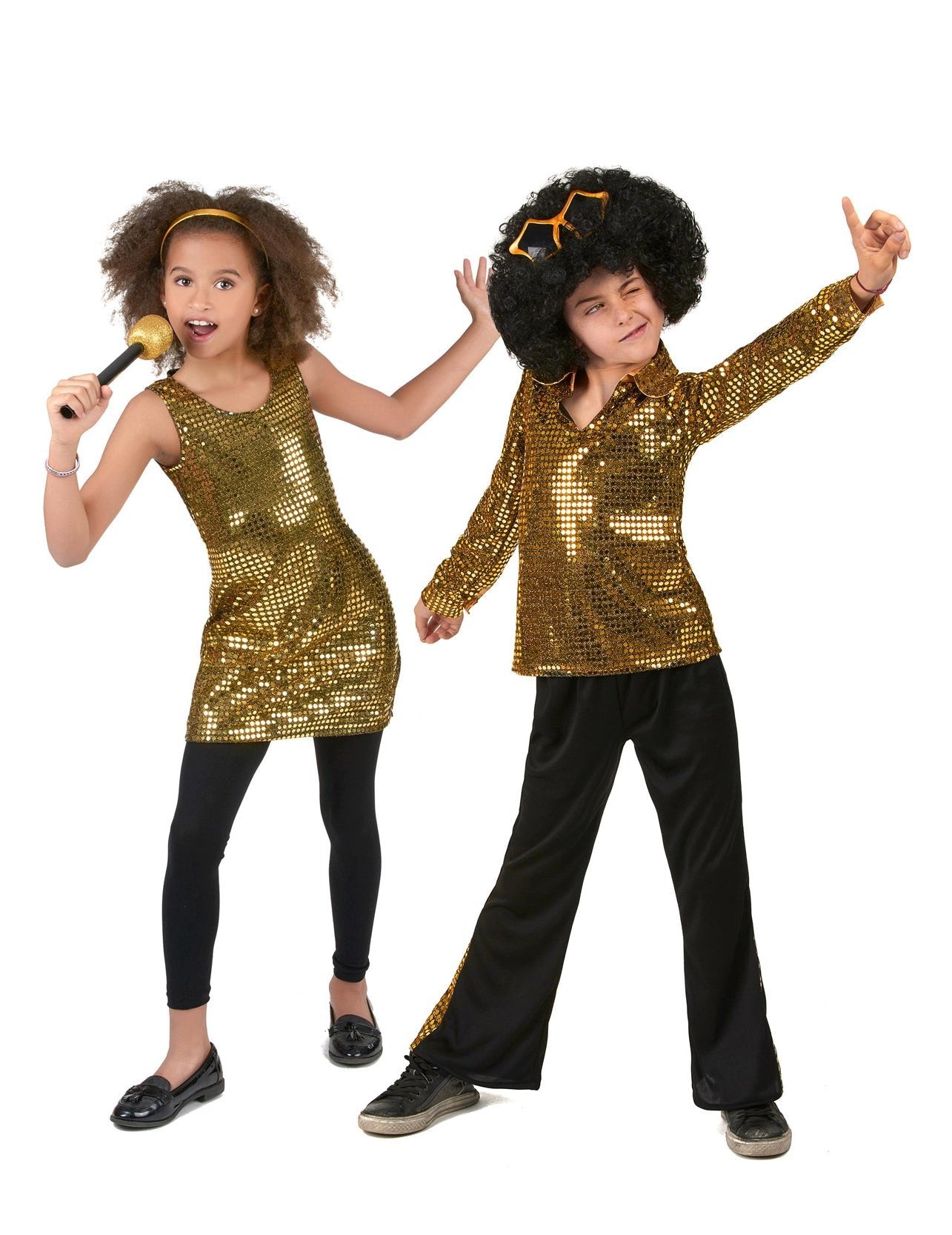 Otroški zlati disco kostum za par
