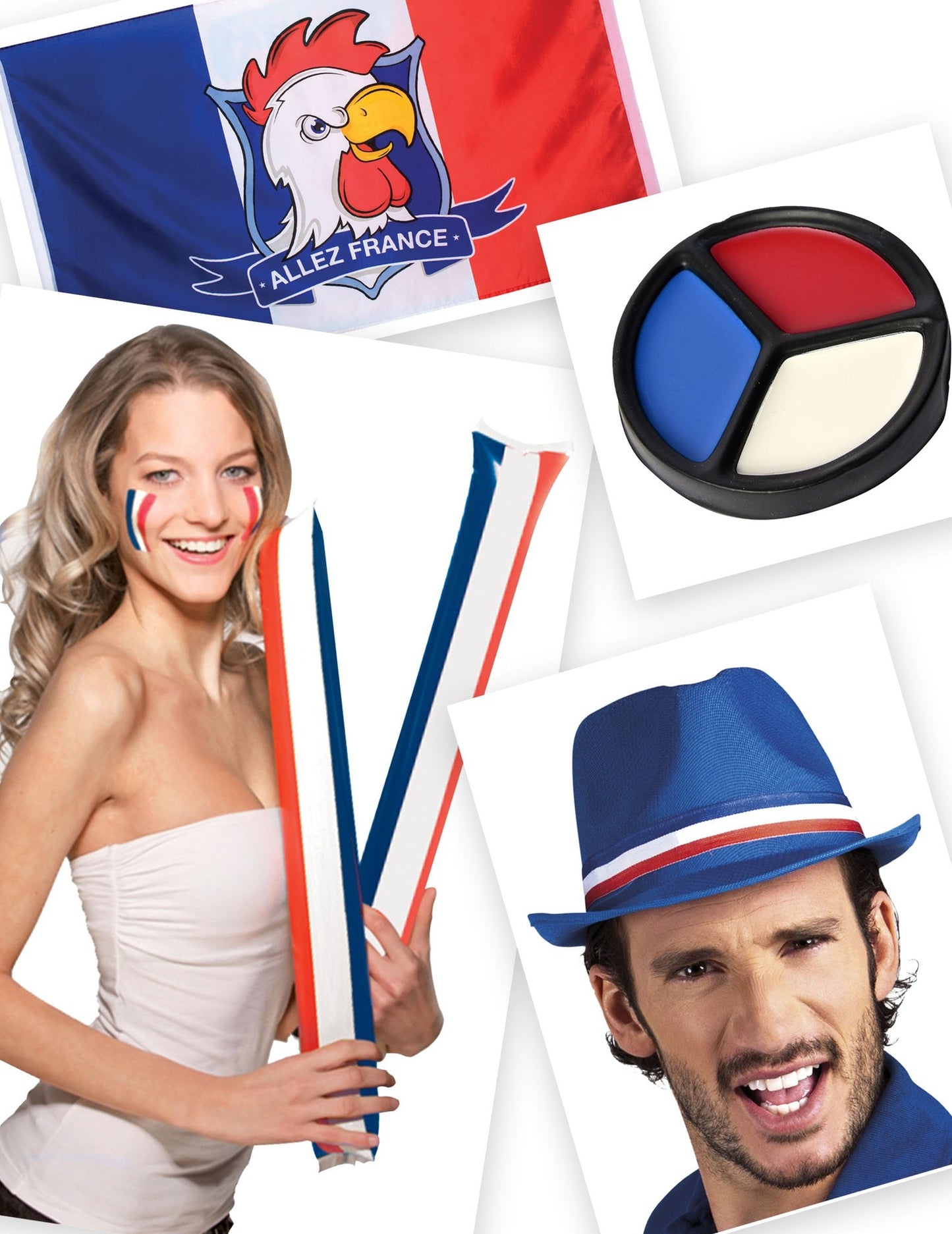modri, beli in rdeči navijaški set