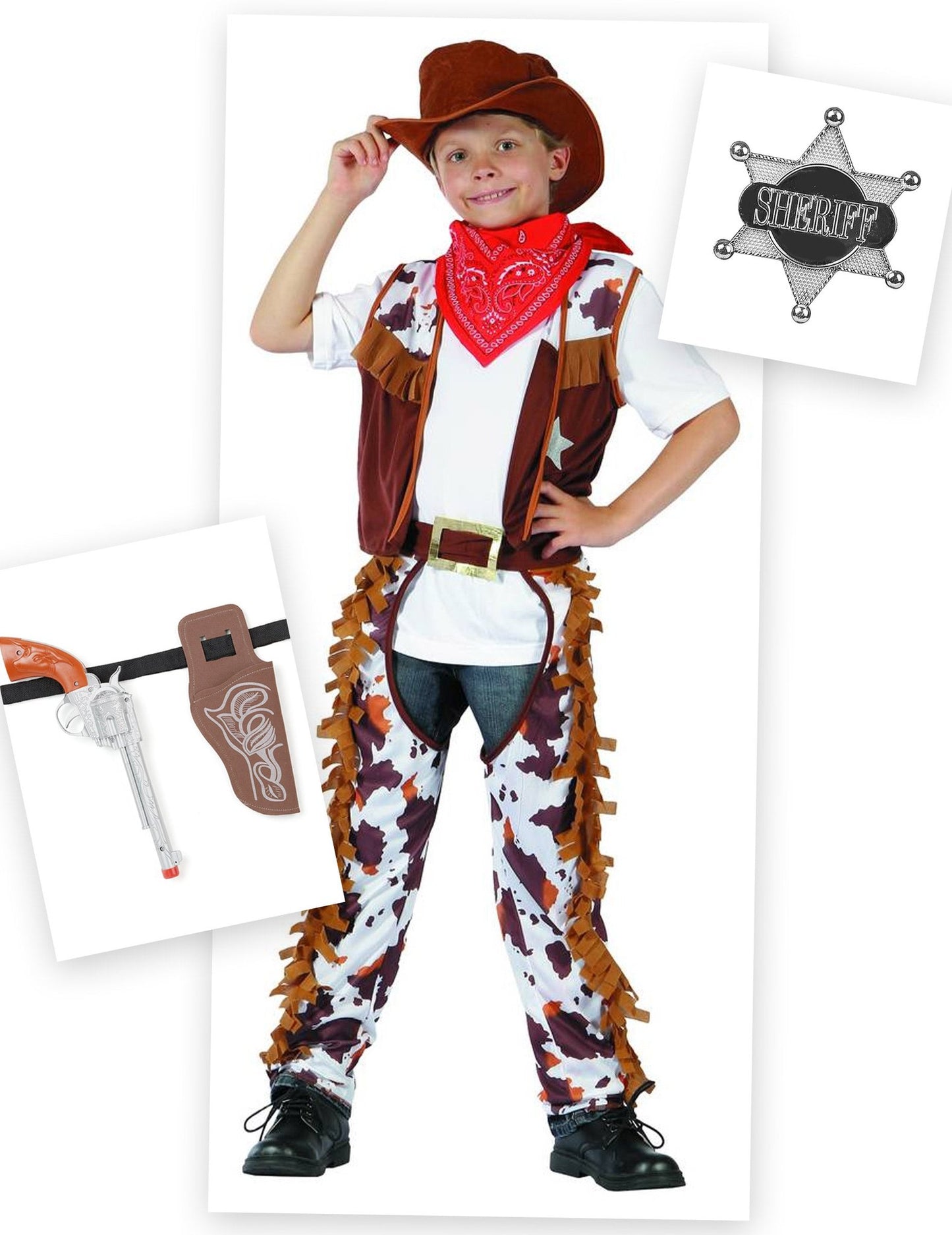 Pack déguisement cowboy garçon avec accessoires