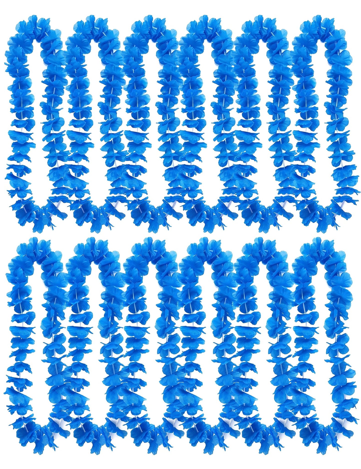 12 Colliers hawaï bleu vif