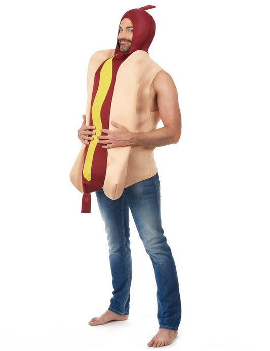 Odrasli par kostum hot dog in kečap
