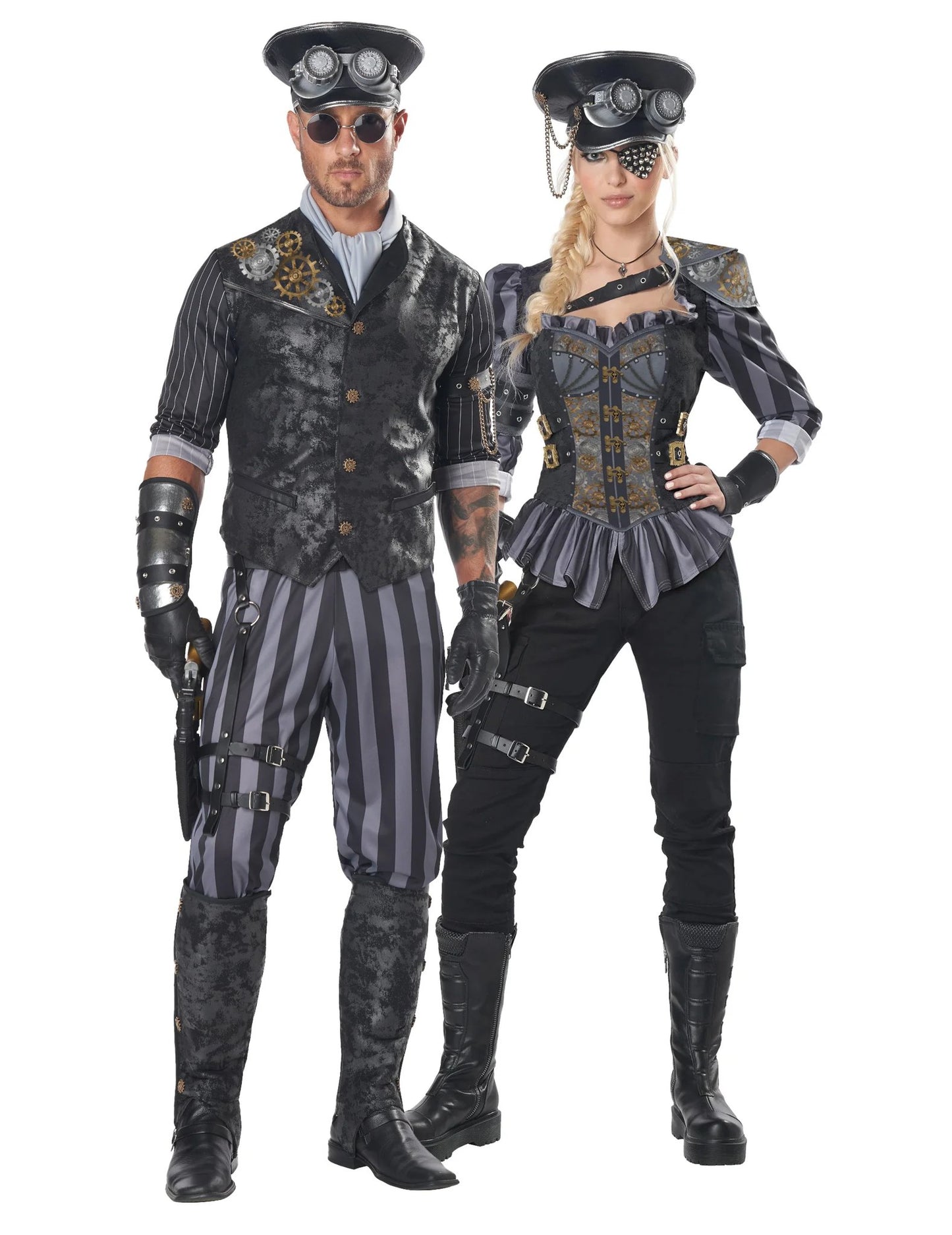 Par kostum kapitanov v steampunk slogu za odrasle