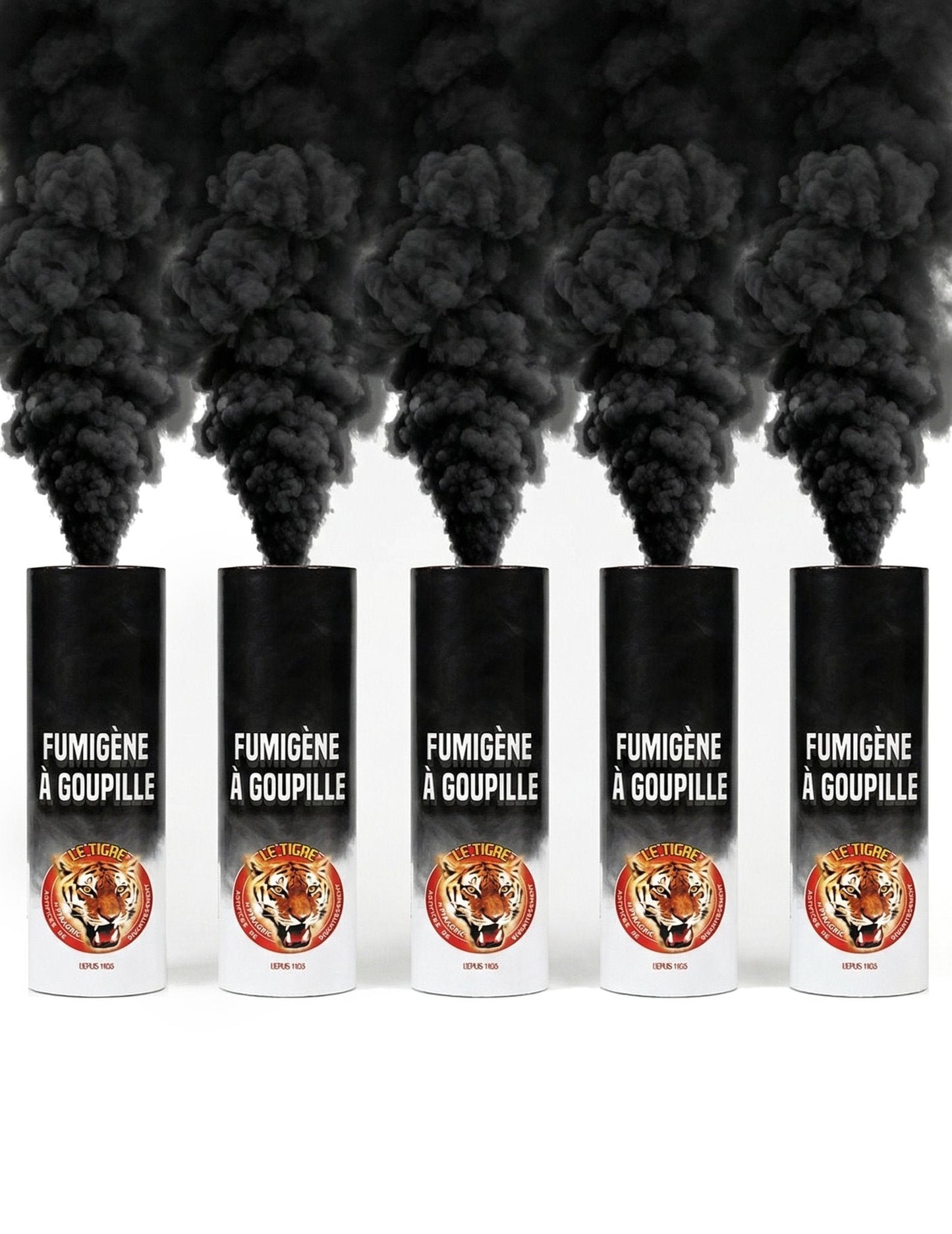 Lot 5 Fumigènes à goupille noirs 1 min